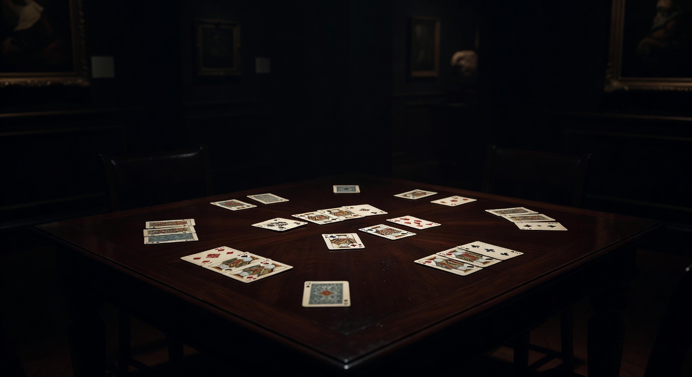 Playing cards and dark ambiance showcasing strategy